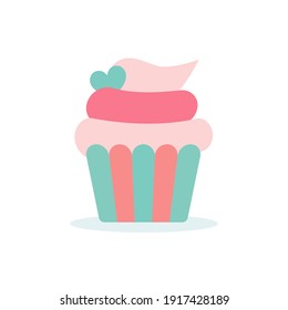 Sweet yummy cupcake, creamy cake, vector ilustration eps 10