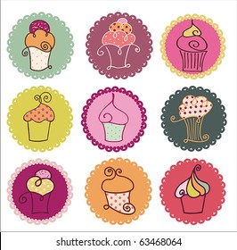 Sweet Yummy Cupcakes Set