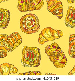 SweetCookies. Seamless pattern. Handmade. Illustration of a high quality for your design.