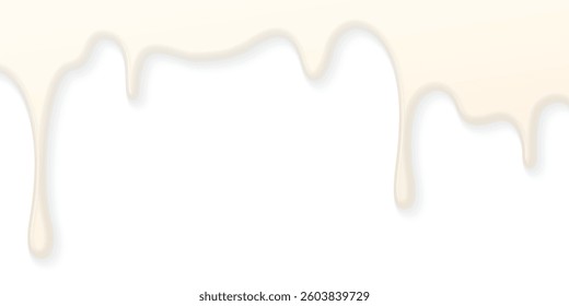 Sweetened condensed milk dropping onto white background graphic illustration.