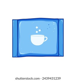 sweetener sugar bag cartoon. package cane, paper free, web stroke sweetener sugar bag sign. isolated symbol vector illustration