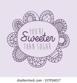 sweeter drawing over purple background vector illustration