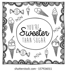 sweeter drawing over white background vector illustration