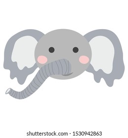 Sweetest baby elephant in the hat. illustration in Scandinavian style. Funny, cute poster.