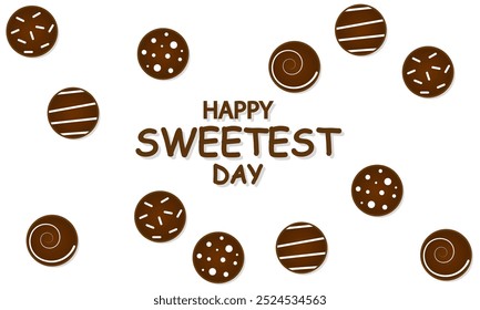 Sweetest day happy chocolate candies, vector art illustration.