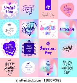 Sweetest day logo set. Simple set of sweetest day vector logo for web design on white background