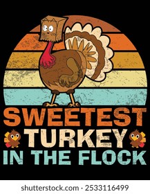 Sweetest Turkey In The Flock Shirt Camiseta divertida de Acción de Gracias de Turquía, pavo más dulce, camiseta de acción de gracias divertida, camiseta de acción de gracias de rebaño, camiseta de regalos de acción de gracias de rebaño, gran regalo,
