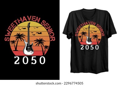 Sweethaven Senior 2050 t shirt design. Summer T shirt design vector for t shirt lover