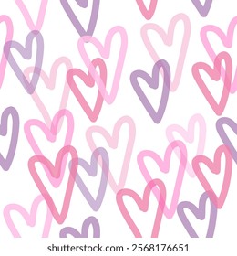 Sweetheart Bliss, Pastel Hearts in a Seamless Design
