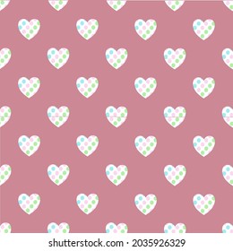 Sweetheart isolate on pink background seamless pattern . Vector illustration.