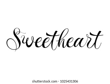 Sweetheart Lettering In Black Color