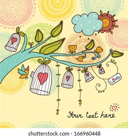 Sweetheart postcard about love.