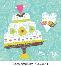 Sweetheart wedding card. The vector. 