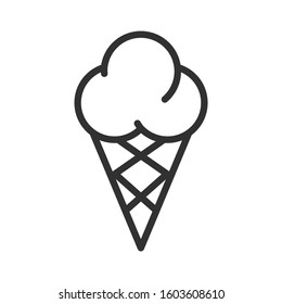 sweet,Ice cream, linear icon. Editable stroke