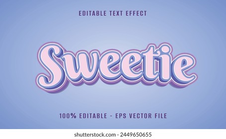 sweetie 3d text effect design	