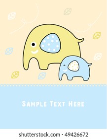 sweetie elephant mother and son greeting