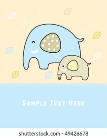 sweetie elephant mother and son greeting