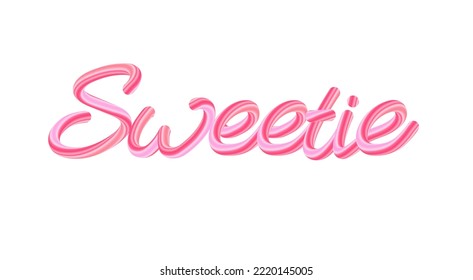 Texto de tipografía de tipo de letra dulce 3d mezclar el efecto vector negrita vector vector