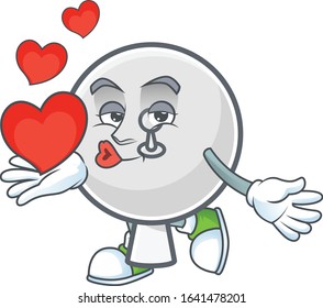 A sweetie satellite dish cartoon character holding a heart