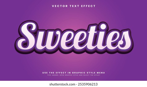 Fuente de Sweeties Plantilla de efecto de texto editable