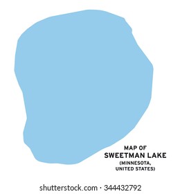 Sweetman lake (Minnesota,United States) map vector