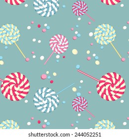 Sweetmeats pattern on blue background
