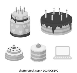Sweetness, dessert, cream, treacle .Cakes country set collection icons in monochrome style vector symbol stock illustration web.