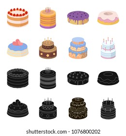 Sweetness, dessert, cream.Cakes country set collection icons in black,cartoon style vector symbol stock illustration web.