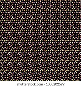 Sweets background design. Cute birthday background on beige, purple and black. Pale beige, purple and black seamless pattern with cupcakes. Vector illustration.