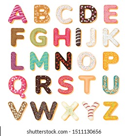 Süßigkeiten Bäckerei Donut Schriftdesign, Vektorillustration Kunst, Illustration 10