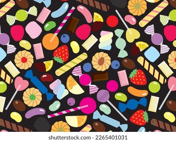 Sweets and berries background illustration