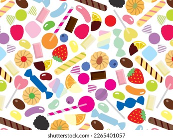 Sweets and berries background illustration