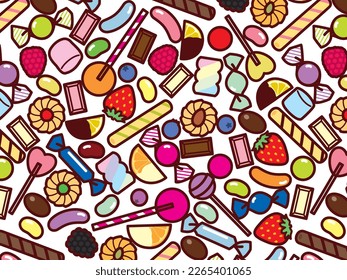 Sweets and berries background illustration