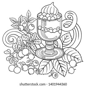 Sweets, berries, cherries hand drawn vector doodles illustration. Nature and food elements and objects cartoon background. Bright colors funny picture