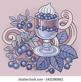 Sweets, berries, cherries hand drawn vector doodles illustration. Nature and food elements and objects cartoon background. Bright colors funny picture