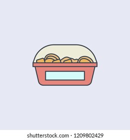 sweets in a box colored outline icon. One of the collection icons for websites, web design, mobile app