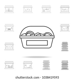 sweets in a box icon. Detailed set of shops and hypermarket icons. Premium quality graphic design. One of the collection icons for websites, web design, mobile app on white background