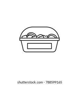 sweets in a box icon. Hypermarket and goods for sale elements. Premium quality graphic design icon. Simple love icon for websites, web design, mobile app, info graphics on white background