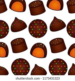 sweets cakes of chocolate pattern