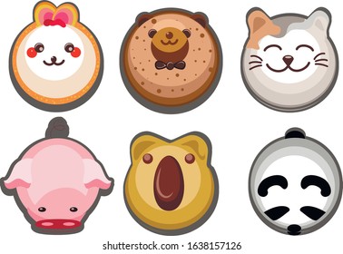 
sweets. cakes in the form of animals. six kinds