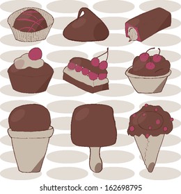 Sweets, cakes and ice cream