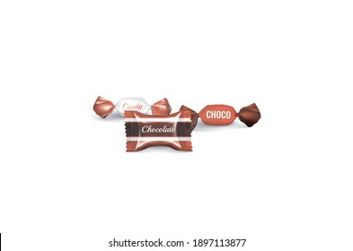 Sweets and candies Chocolate Vector illustration isolated on white background