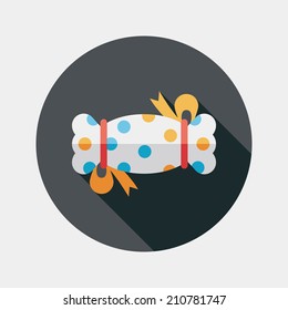 Sweets and candies flat icon with long shadow,eps10