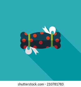 Sweets and candies flat icon with long shadow,eps10