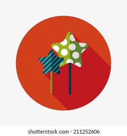 Sweets and candies flat icon with long shadow,eps 10