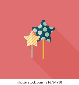 Sweets and candies flat icon with long shadow,eps 10