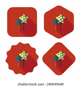 Sweets and candies flat icon with long shadow,eps 10