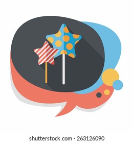 Sweets and candies flat icon with long shadow,eps 10