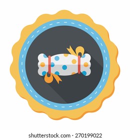 Sweets and candies flat icon with long shadow,eps10