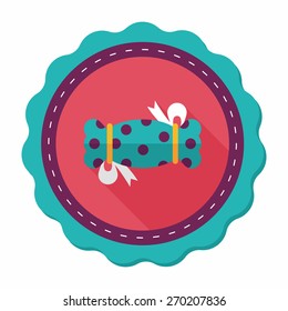 Sweets and candies flat icon with long shadow,eps10